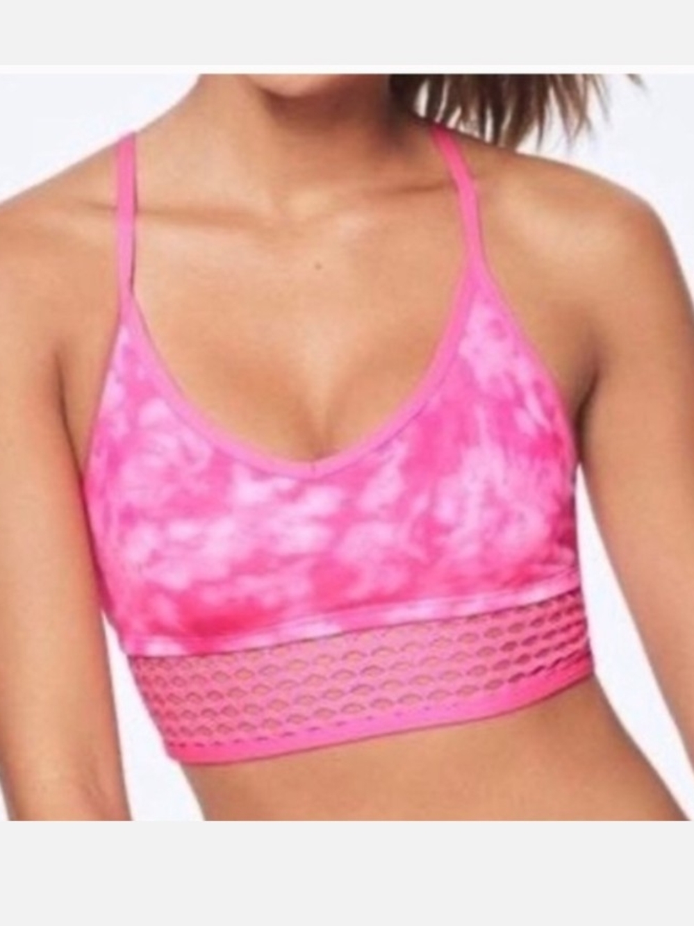 Victoria's Secret Pink Tie-Dye Lace-Band Sports Bralette